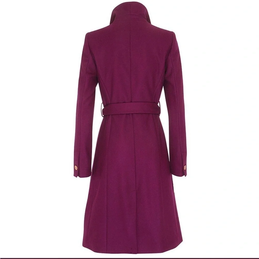 Ted Baker Lorili Long Wrap Coat Wool & Cashmere Blend Size 1 NWOT